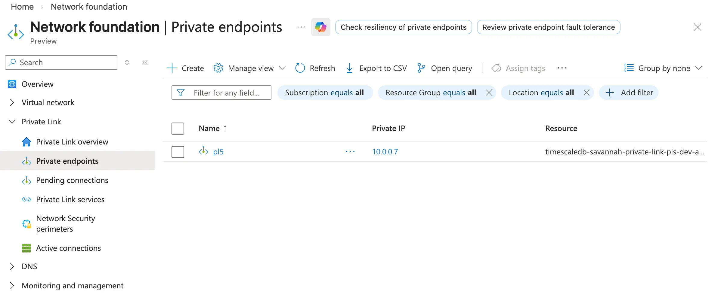 Create Azure Private Endpoint