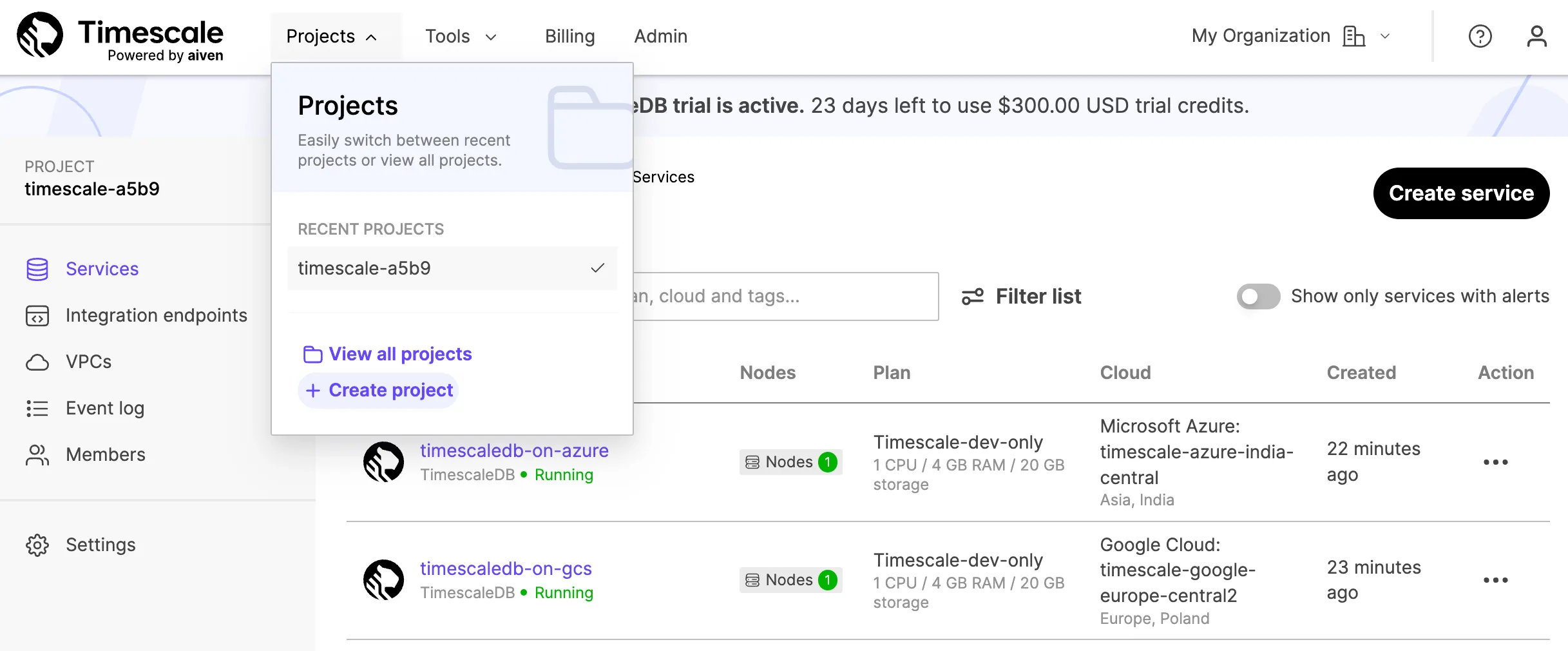 Creating a project in MST portal